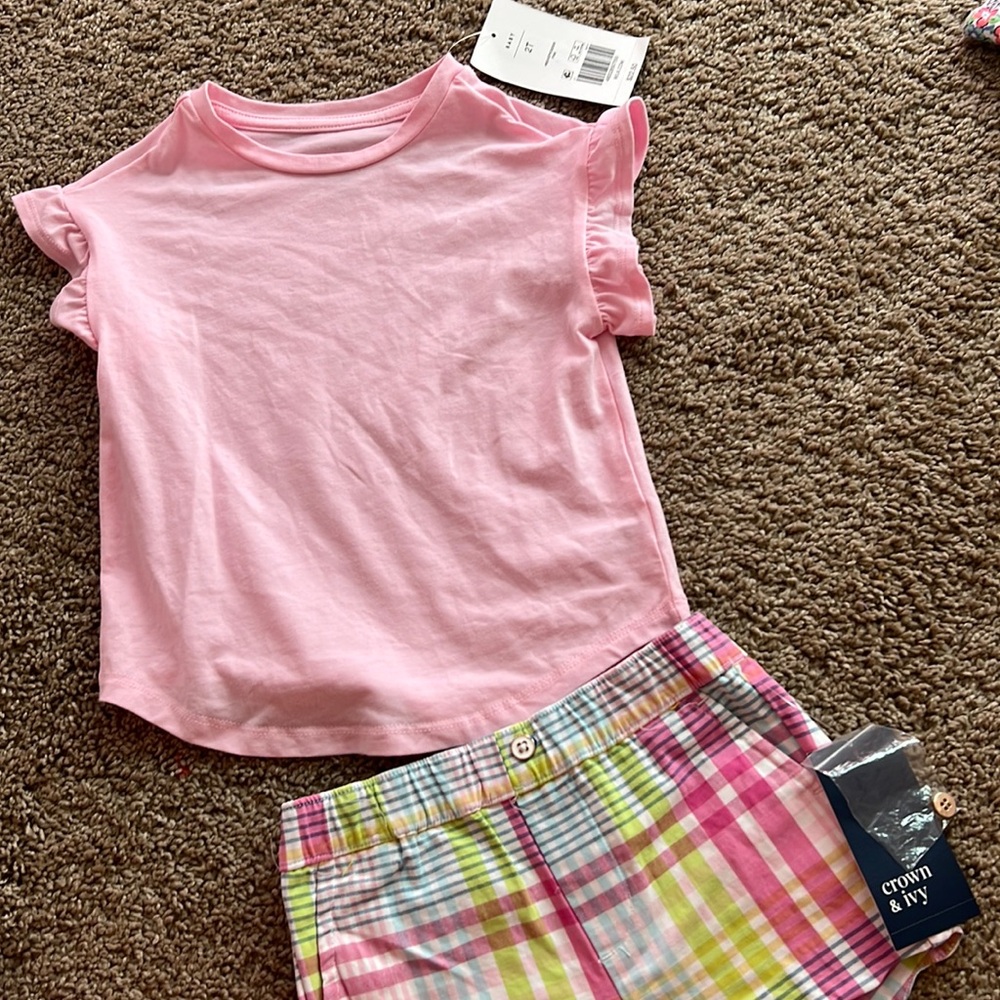 Plaid shorts set